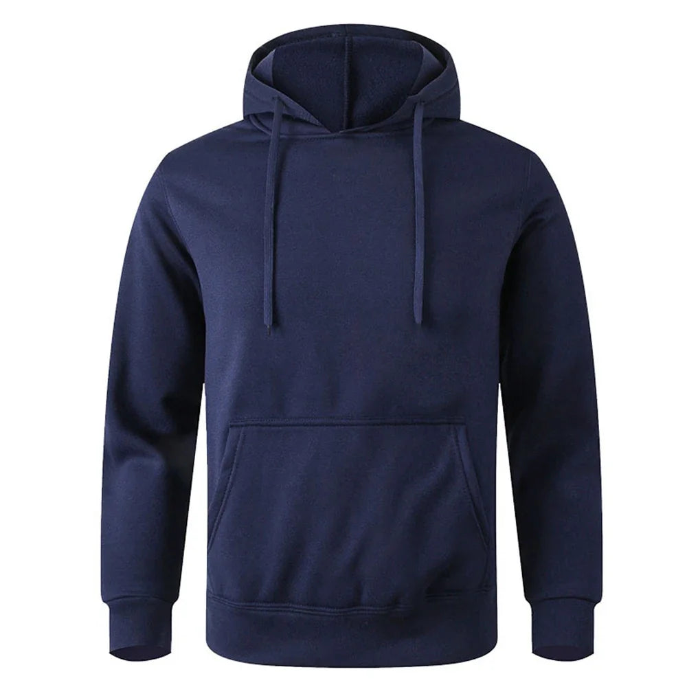 2025 New Men's and Women's Warm Sweatshirt Casual Solid Color Streetwear Pullovers Sport Fitness Pocket Hoodies Multi Color - ATFH