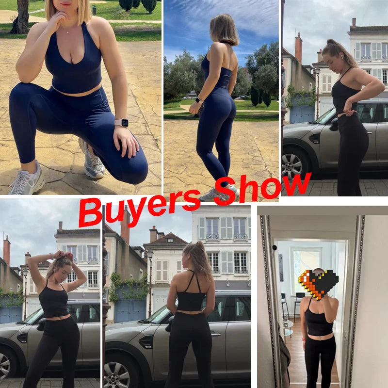 Nude Feel Fitness Suit Sports Set Women's Tracksuit Sexy Yoga Outfits Gym Sportswear Legging And Underwear Workout Clothes Woman - ATFH