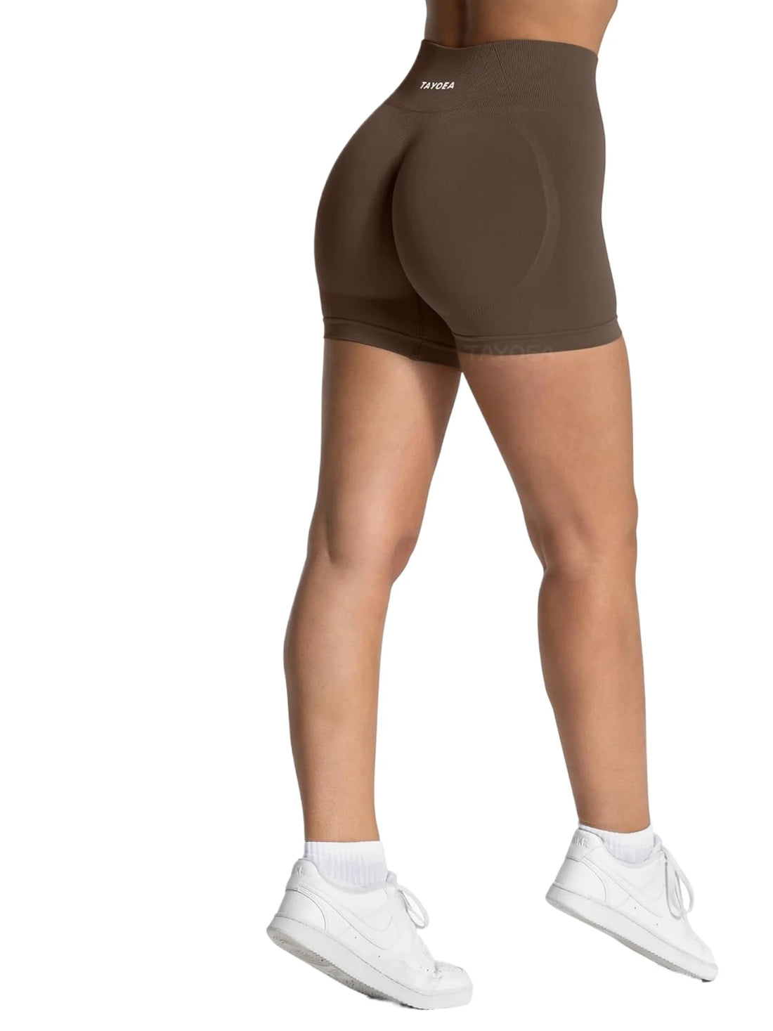 TAYOEA Seamless Yoga Shorts Women High Waist Tummy Control Smile Contour Gym Shorts Scrunch Butt Lifting Sport Shorts Naked Feeling Squat Proof Workout Biker Shorts Fitness Tight Shorts