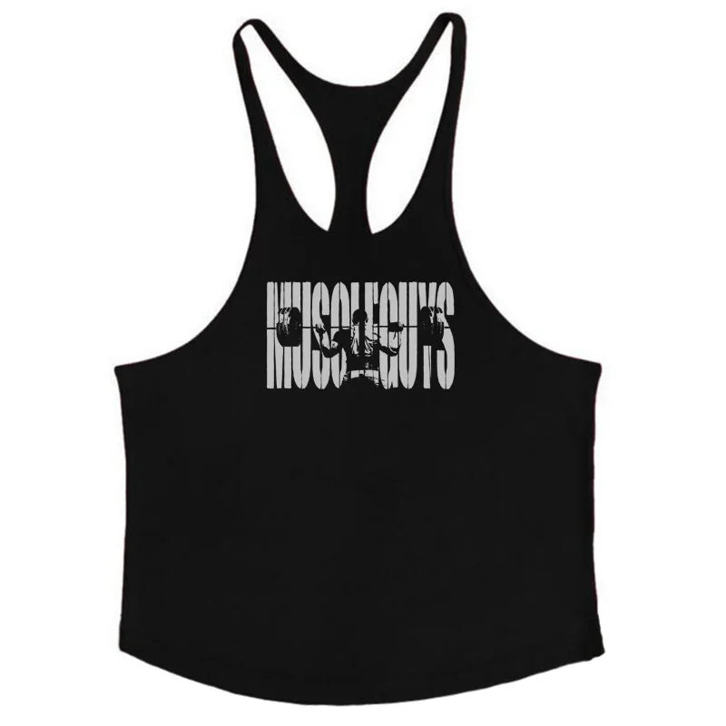 Muscle guys Gyms Tank Top Men Workout Clothing Bodybuilding Stringer Men Vests Cotton Y back Singlets debardeur fitness homme