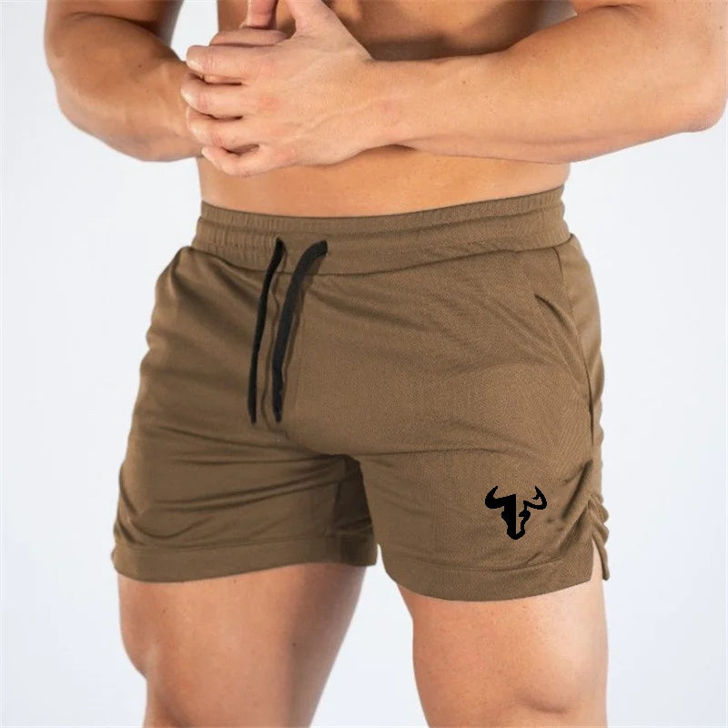 New summer fitness shorts, men's casual pants, breathable mesh fitness pants, running shorts
