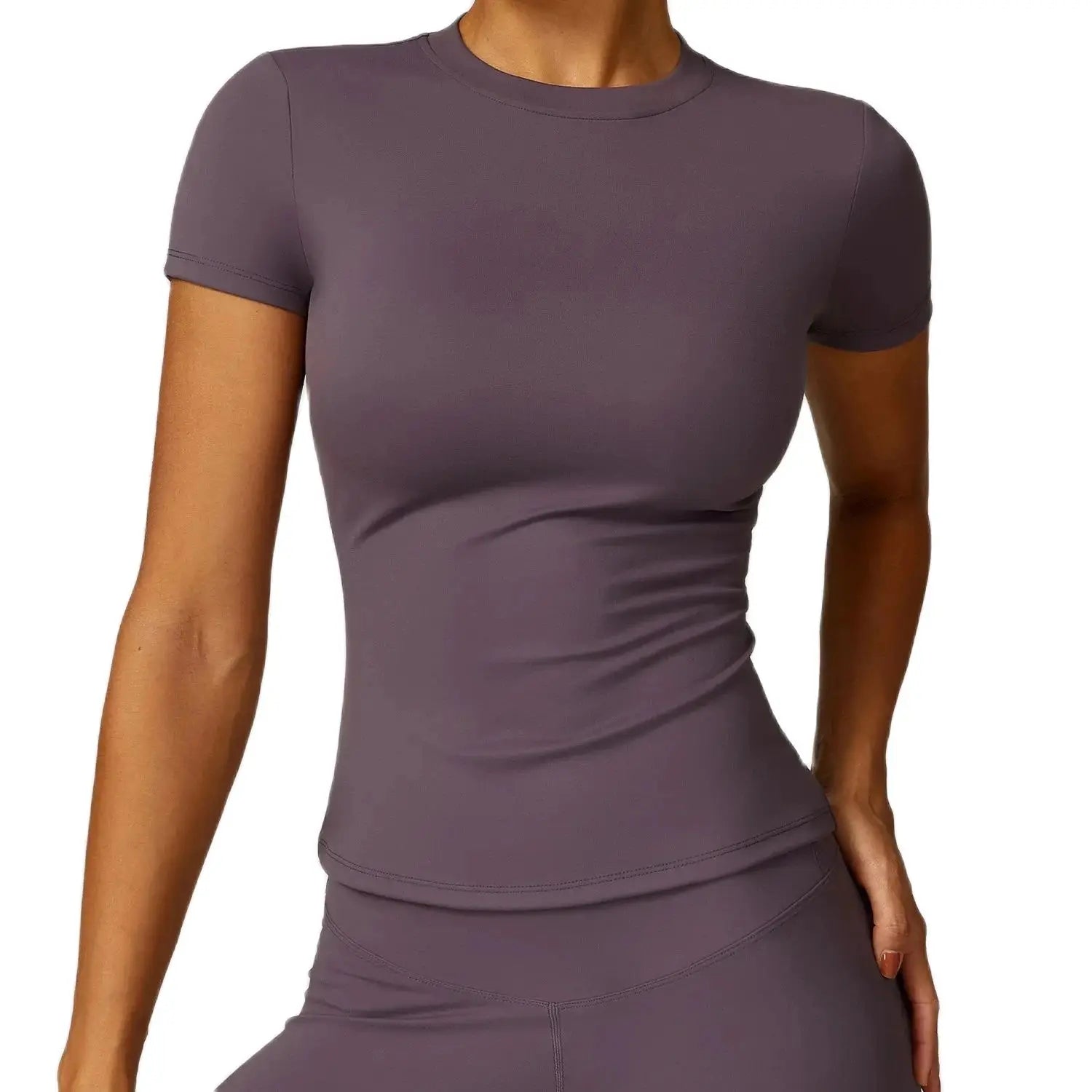 NCLAGEN Short Sleeve T Shirt Women Sports Clothes Running Workout Round Neck Breathable GYM Wear Yoga Fitness Active Top Tee - ATFH