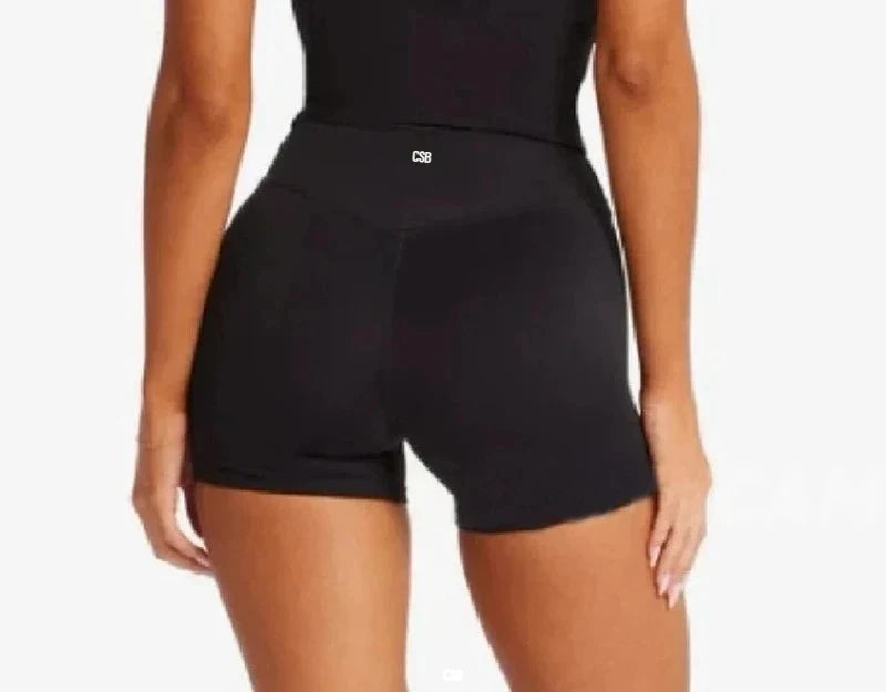 2026CSB Criss Cross Back Padded Cami Tank Top High Waist Biker Shorts Leggings Women Gym Pilates Workout Yoga Active Sportswear