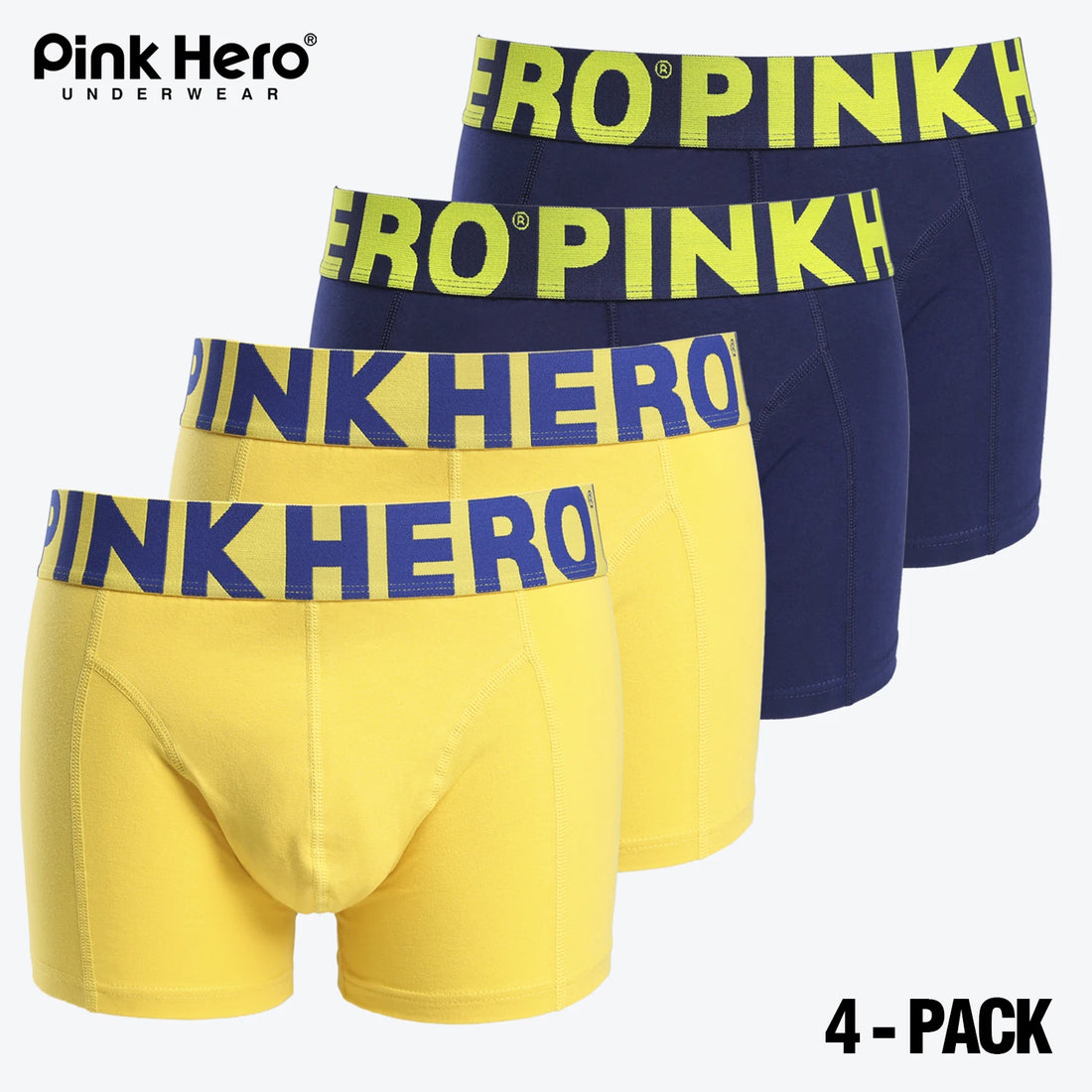 4 PCS PINKHERO Fashion Underpants For Men,Stylish  Comfy And Soft  Slip Homme，Cotton Underwear Boxer Briefs,Calzoncillos Hombre
