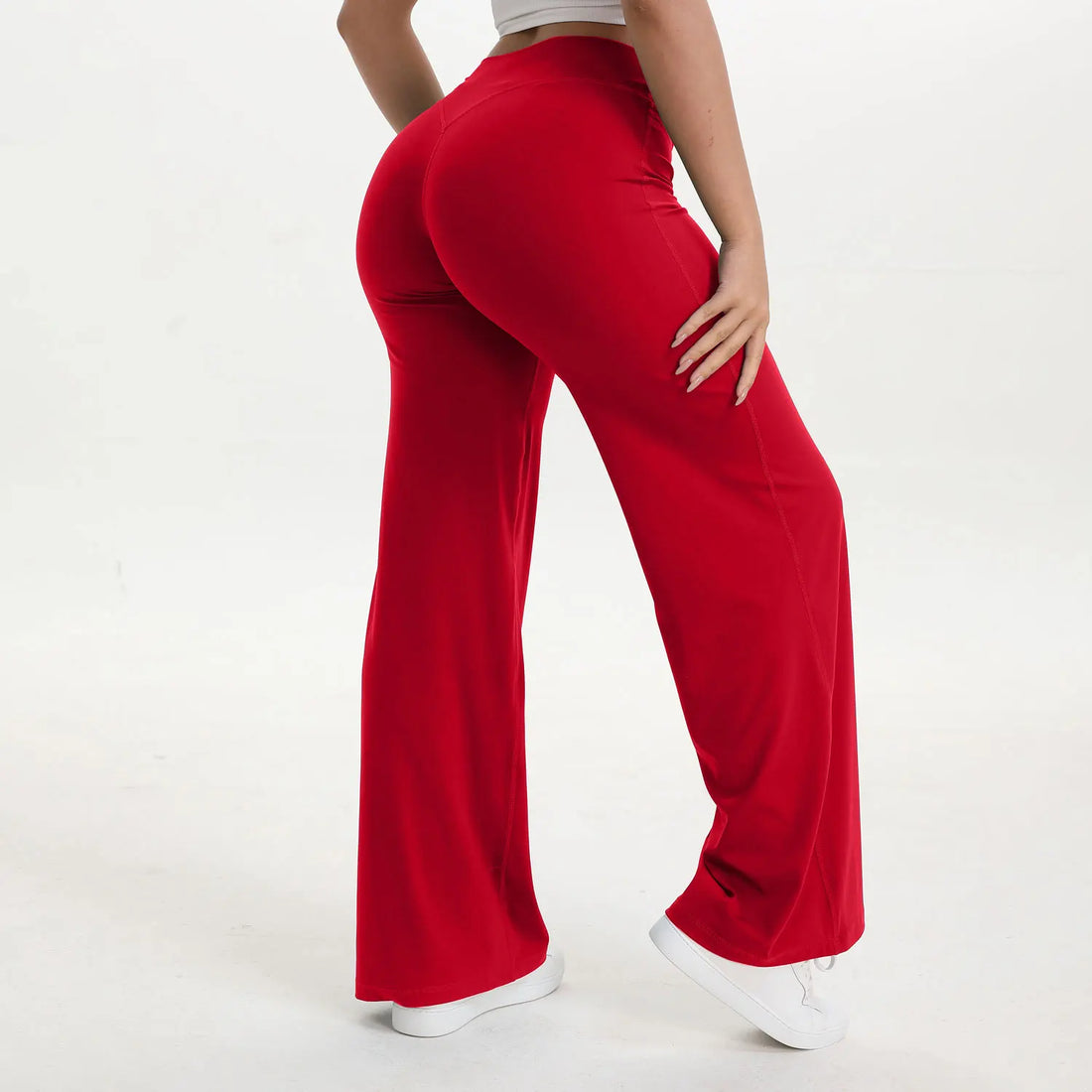 NCLAGEN SoftMotion Straight Leg Bottoms Women's Mid-Waist Yoga Pants GYM Leggings Naked Feel Pilates Running Sports Trousers - ATFH
