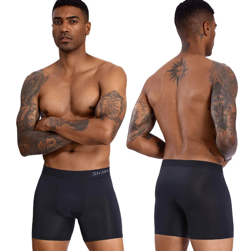4pcs Brand Men's Panties New Man Boxer Shorts Polyester Male Slip Underpants Sexy Mens Underwear Gift