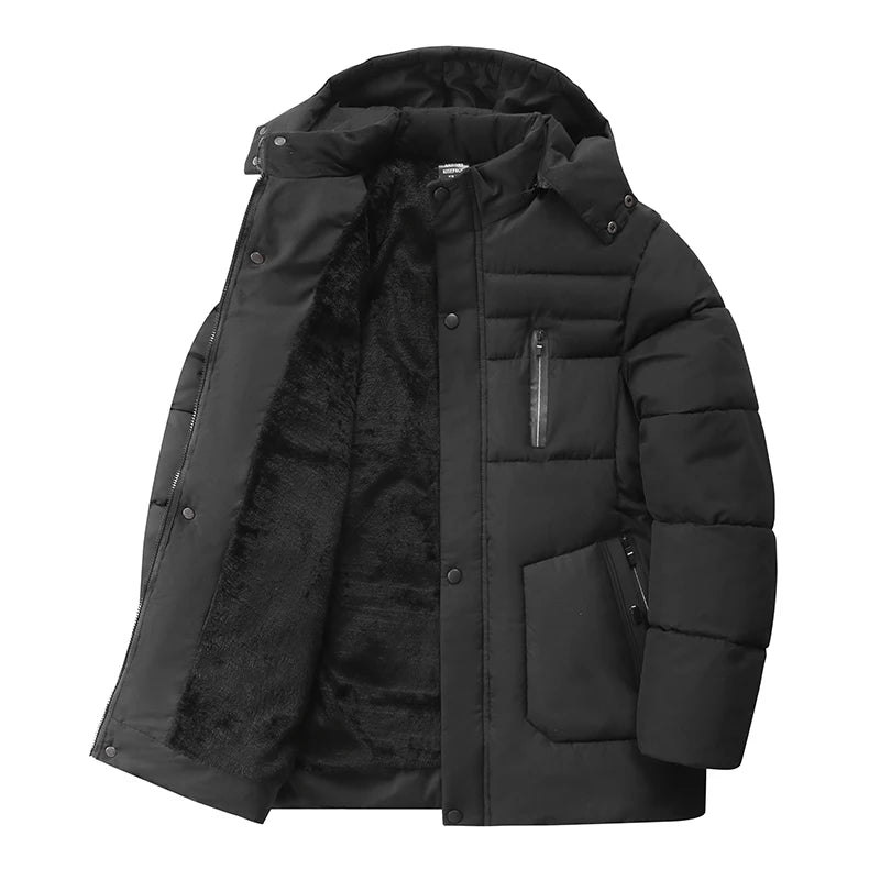 Hooded Quality Winter Breadwear Parkas Coat Men's Trendy Cotton Jacket Trendy Brand Cotton Jacket Large Loose Windproof Coat