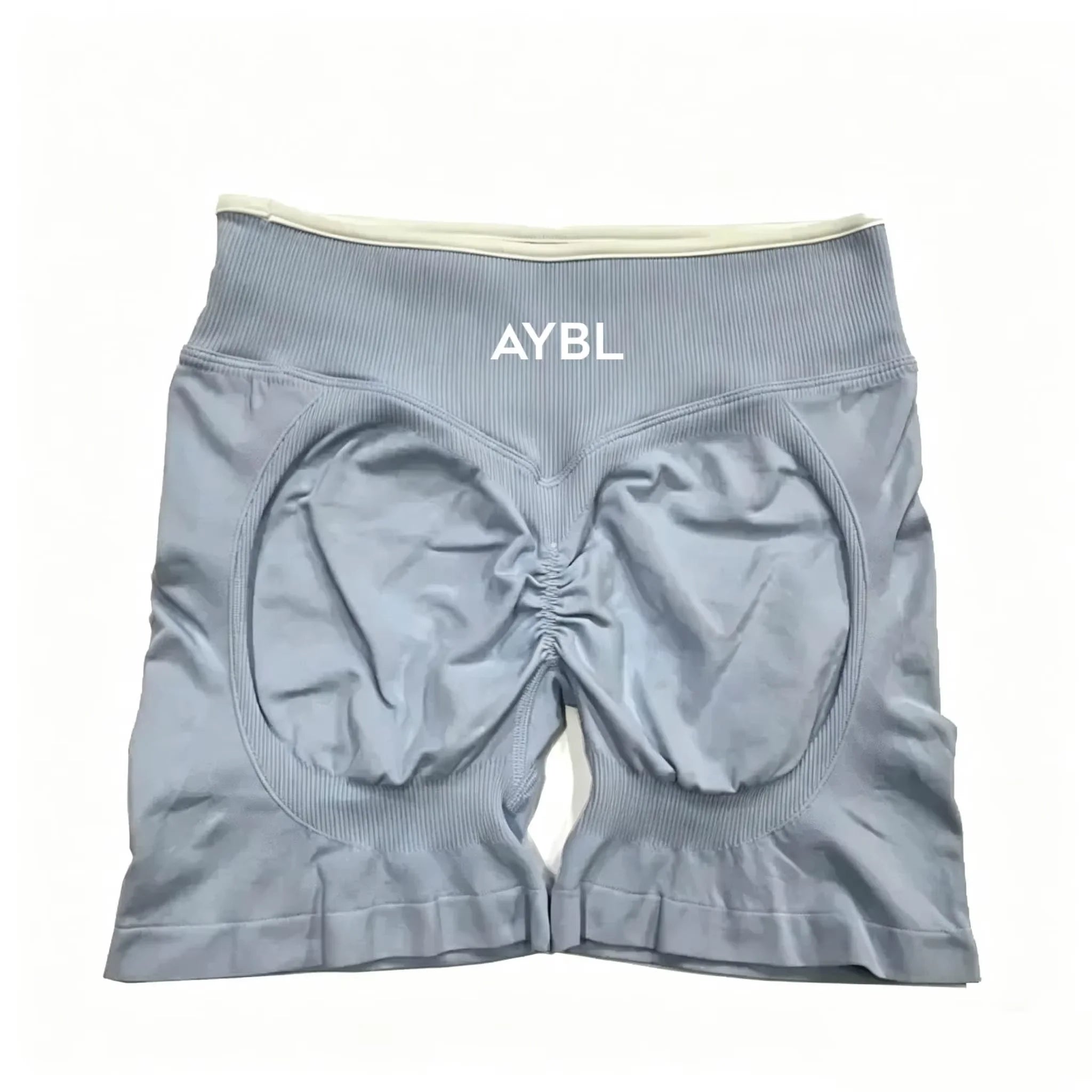 Short De Sport Blanc Sans Couture Pour Femme  Taille Haute, Effet Push-up, Ldéal Pour Le Yoga Et La Course A Pied