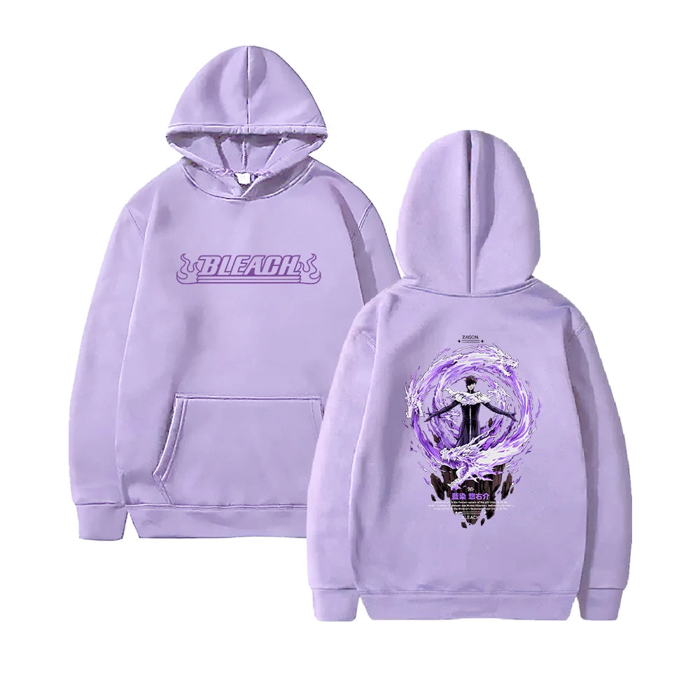 Aizen Sousuke BLEACH Graphic Hoodies Japanese Anime Print Hoodie Long Sleeve Feece Loose Hooded Sweatshirt  Men Women Clothing - ATFH