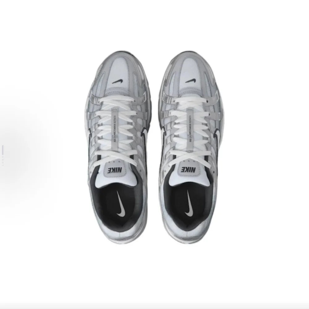 Nike P-6000 Fashion Comfort Fabric Leather Durable Low-Top Casual Running Shoes Men's Silver Grey IH4465095