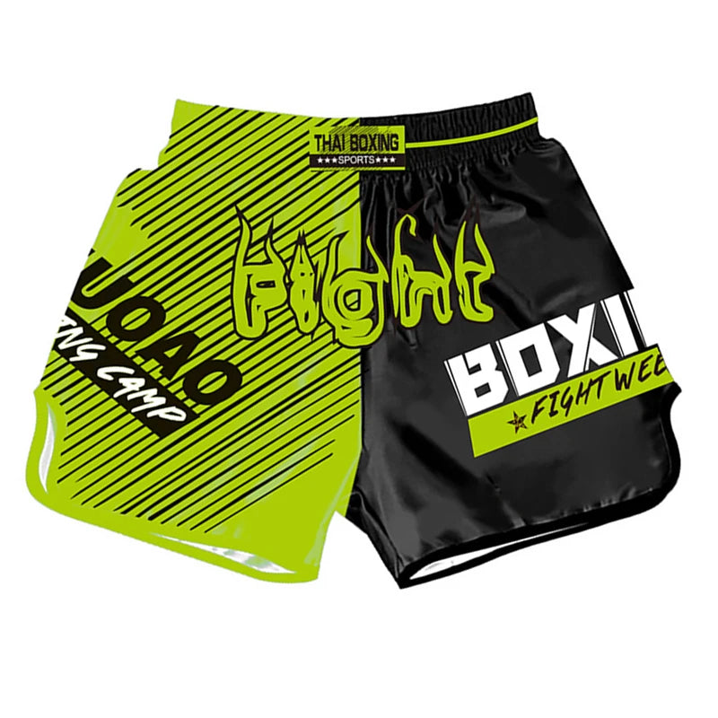 Muay Thai Shorts Men Women Kids Leopard Thai Boxing Shorts Premium Embroidery Satin Gym Kickboxing Fight Training BJJ MMA Pants