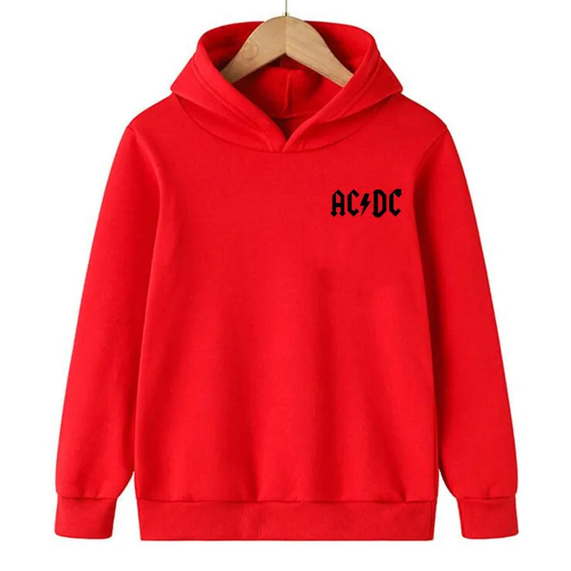 Hip Hop Fashion AC DC Children Hoodies Sweatshirt Autumn Winter Kids Hooded Top Casual Sportswear Boys Girls Hoodie Pullover