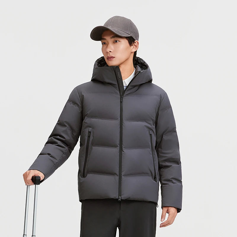 Bosiden Mens Winter Goose Down Jacket Slim Fit Hooded Thermal Coat Windproof Outdoor Parka