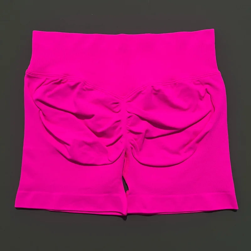 HISTELLO Impact Shorts Women Gym Workout Clothing Low Ribbed Band Sports Yoga Short Pants Seamless Butt Lift Running Leggings