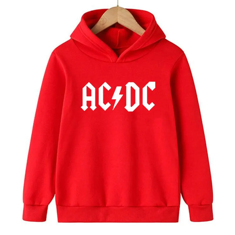 Hip Hop Fashion AC DC Children Hoodies Sweatshirt Autumn Winter Kids Hooded Top Casual Sportswear Boys Girls Hoodie Pullover