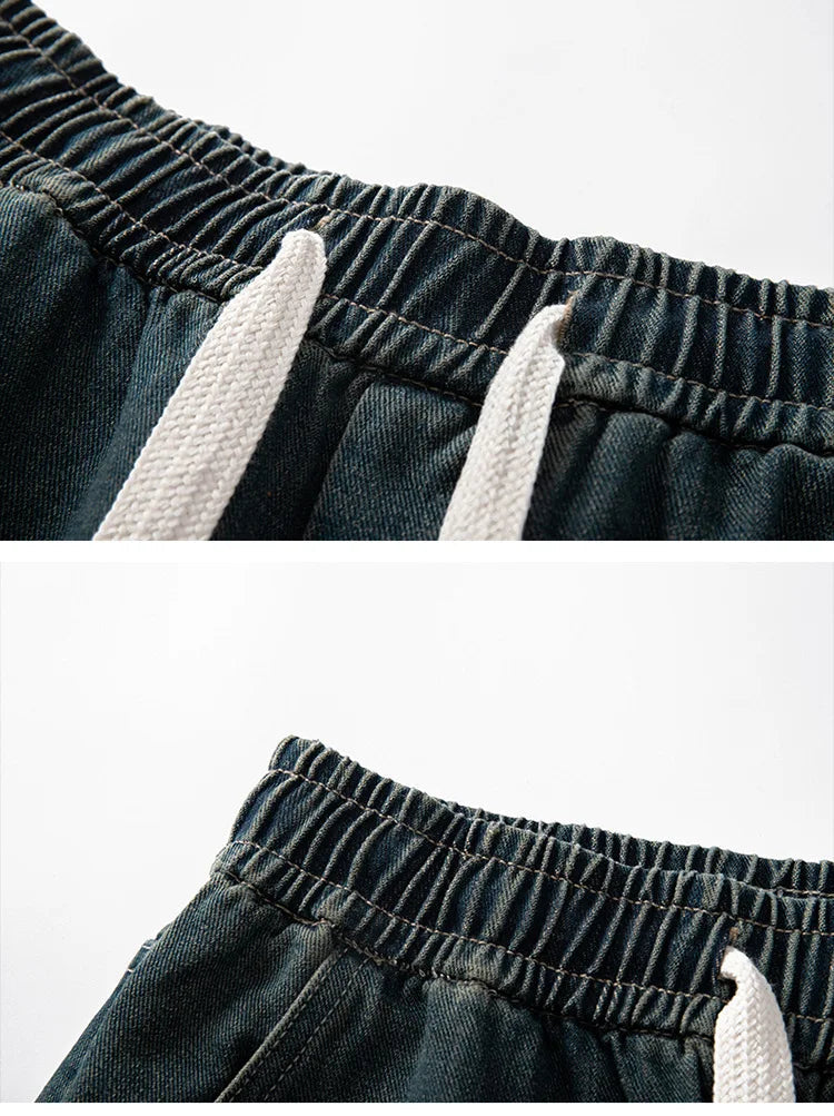 Broken hole jeans men's 2025 summer new loose straight leg American high street wide leg pants trendy brand versatile long pants ATFH