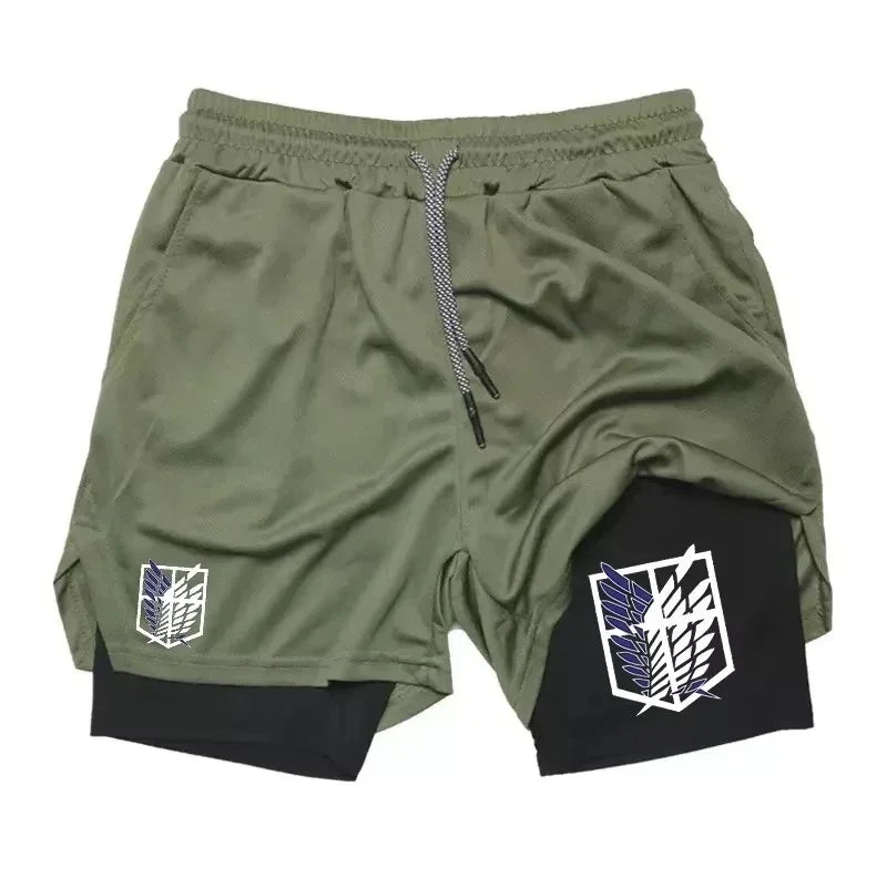 2025 New Two-in-One Sports Shorts, Men's Sportswear Breathable and Casual Double-Layer Basketball Shorts M-3XL