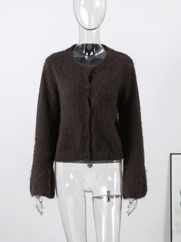 Casual Hooded Sweater Pullover Women's Loose Full Sleeves Knitted Coats With Pockets 2025 New Autumn Winter Ladies Solid Outwear - ATFH