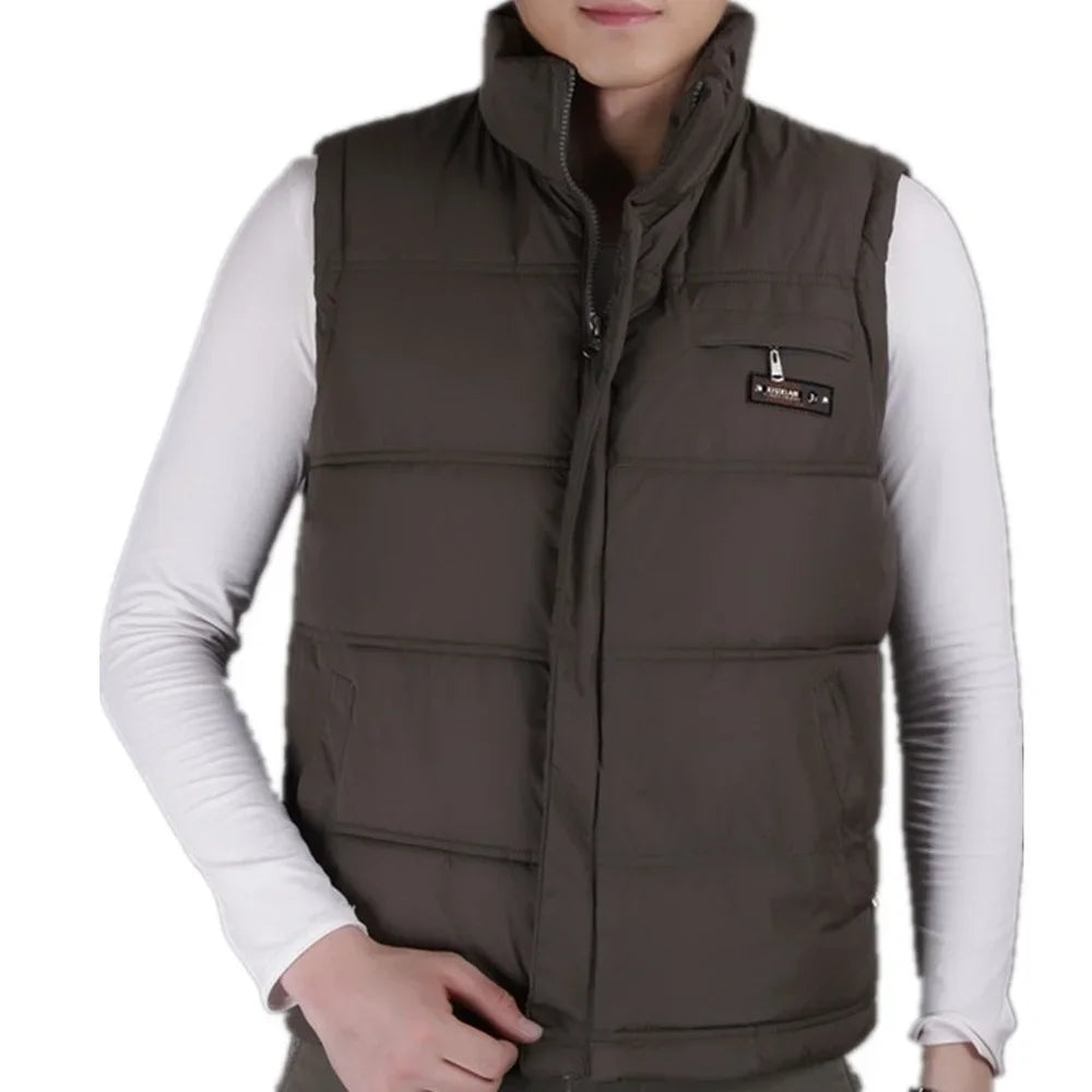 2021 Bestseller Winter Mens Cotton Vest Coats  Mandarin Collar Men Warm Windbreak Casual Waistcoat Plus Size XL-5XL 4 Color ATFH