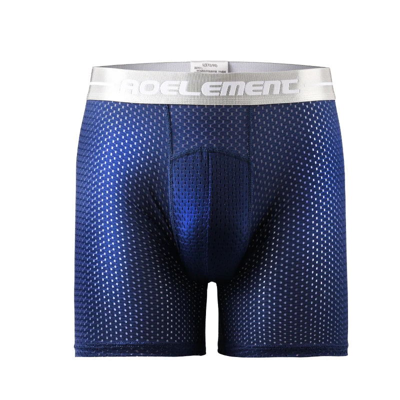 5-Pack of Ice Mesh Sports Underwear for Men, Anti-Wear Leg Running, Five-Point Extended Fitness Anti-Wear Crotch Extended Boxer