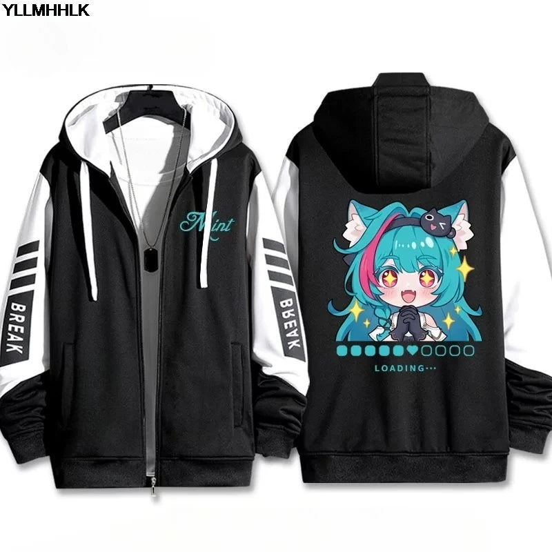 3D Print Anime Neverness To Everness Zip Up Women/Men Hoodie Sweatshirt Mint‌ Nanally‌ Lacrimosa‌ Cosplay Zipper Hooded Jacket