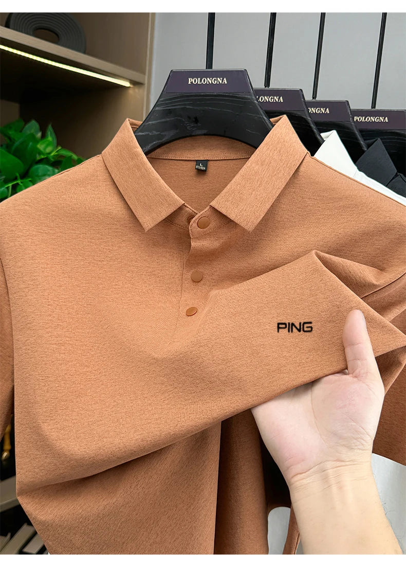 Fashion brand casual printed logo polo shirt, comfortable and breathable short-sleeve T-shirt perfect for summer outdoor sports