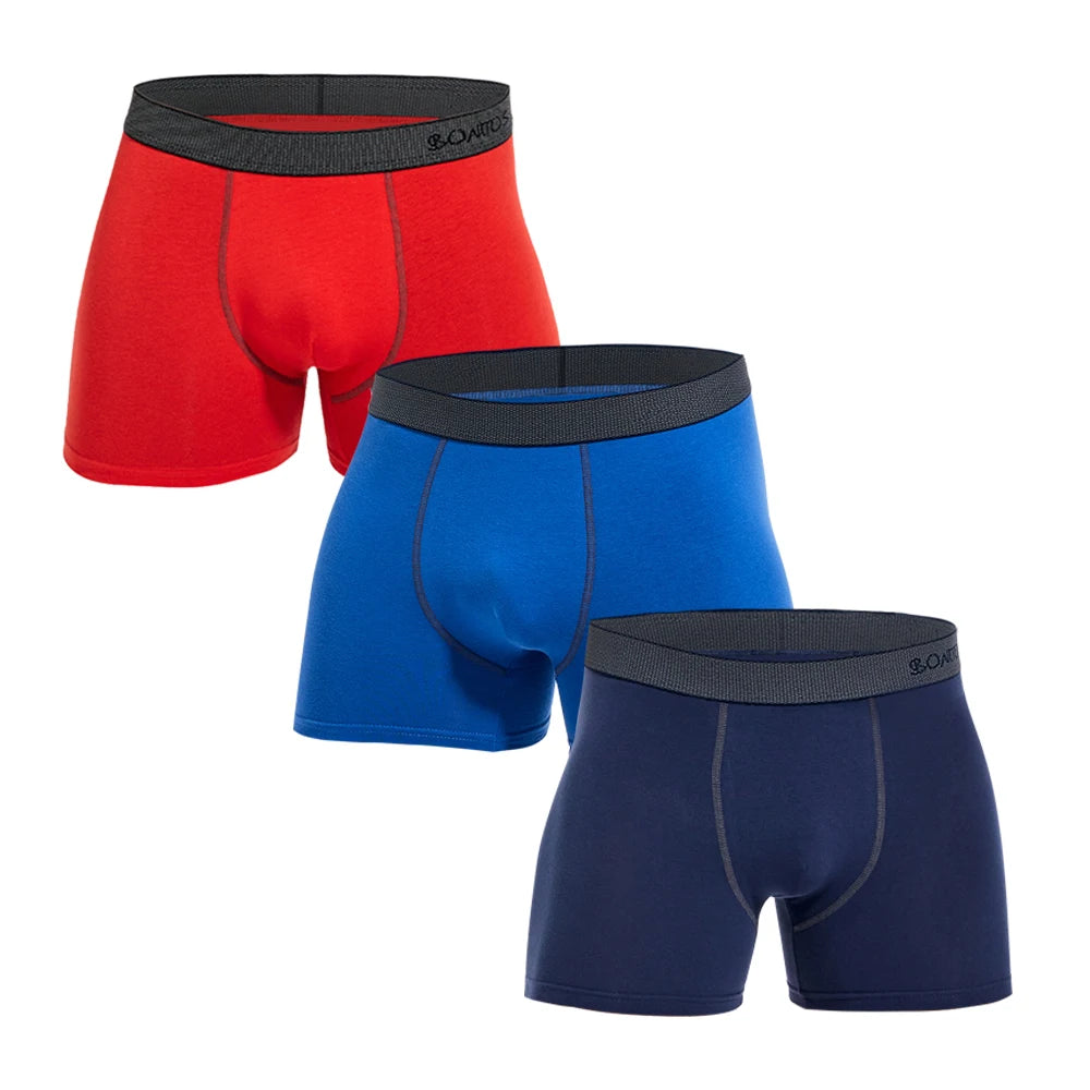 3pcs/pack Sexy Letter Men's Panties Cotton Boxer Shorts Men Underpants Brand Man Underwear Solid Color Boxers
