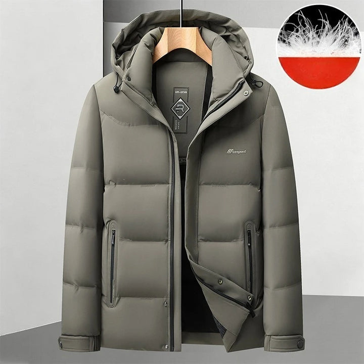 New Arrival Men's Down Jacket Winter Detachable Hat Zipper Version, Youth Business Casual Warm Down Thick Plus Size M-3XL 4XL