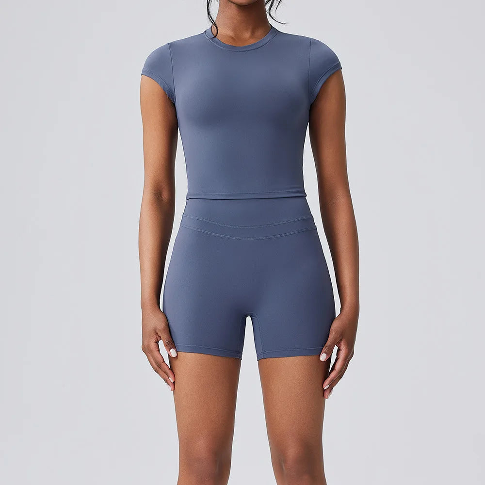 BIANHUI Women's Two Pieces Set Women Bra Shorts High Waist Quick Dry Running Fitness Sports Women's Tracksuit Female Clothing - ATFH
