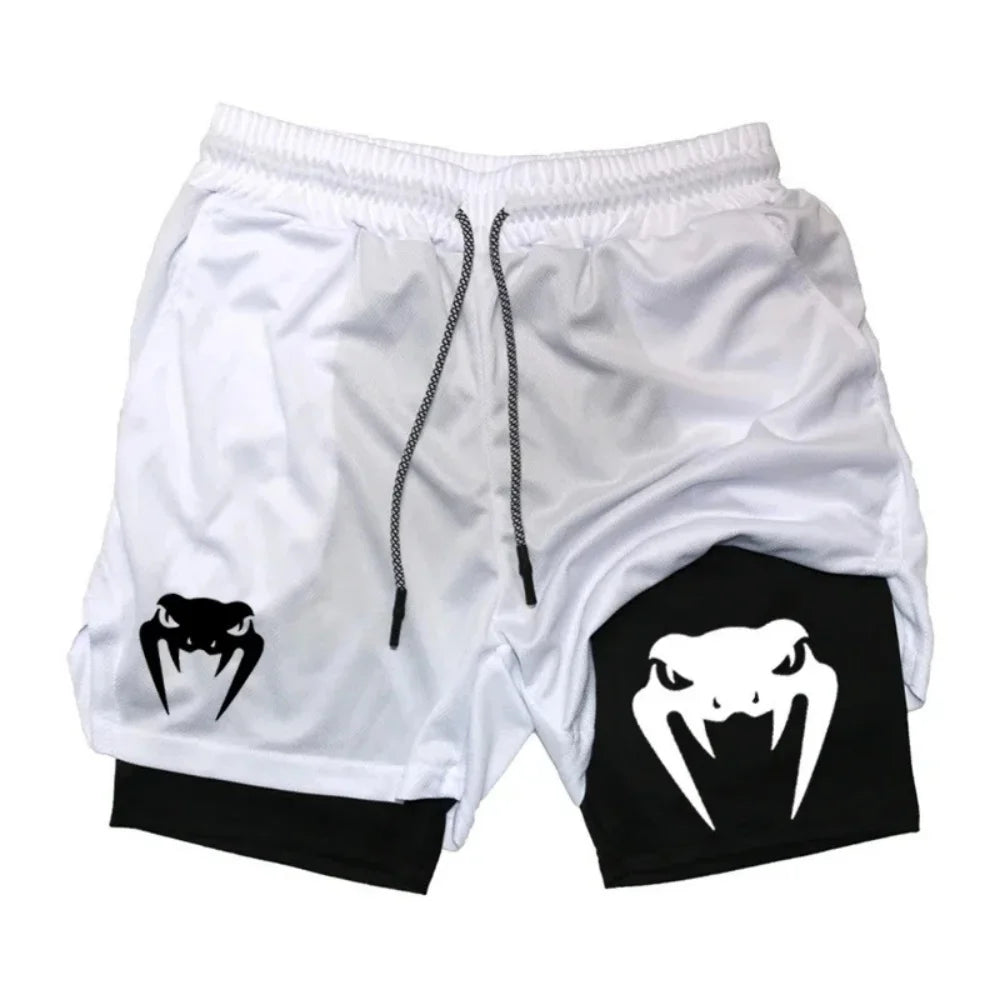 2026 Men's 2-in-1 Running Shorts High quality Elastic Double layer Shorts Breathable Lightweight Training Shorts