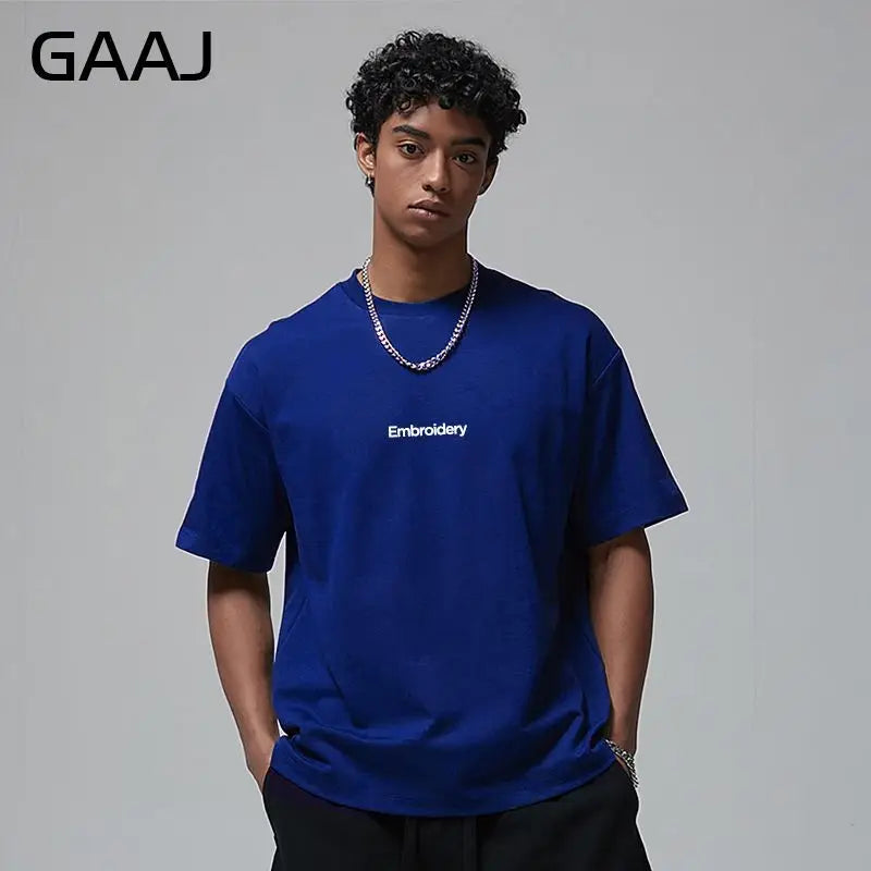 Embroidery Custom Premium T shirt 230gsm 100% Cotton,DIY Customize Text Logo Tee,Dropshipping Fashion Brand Men Women Clothing ATFH