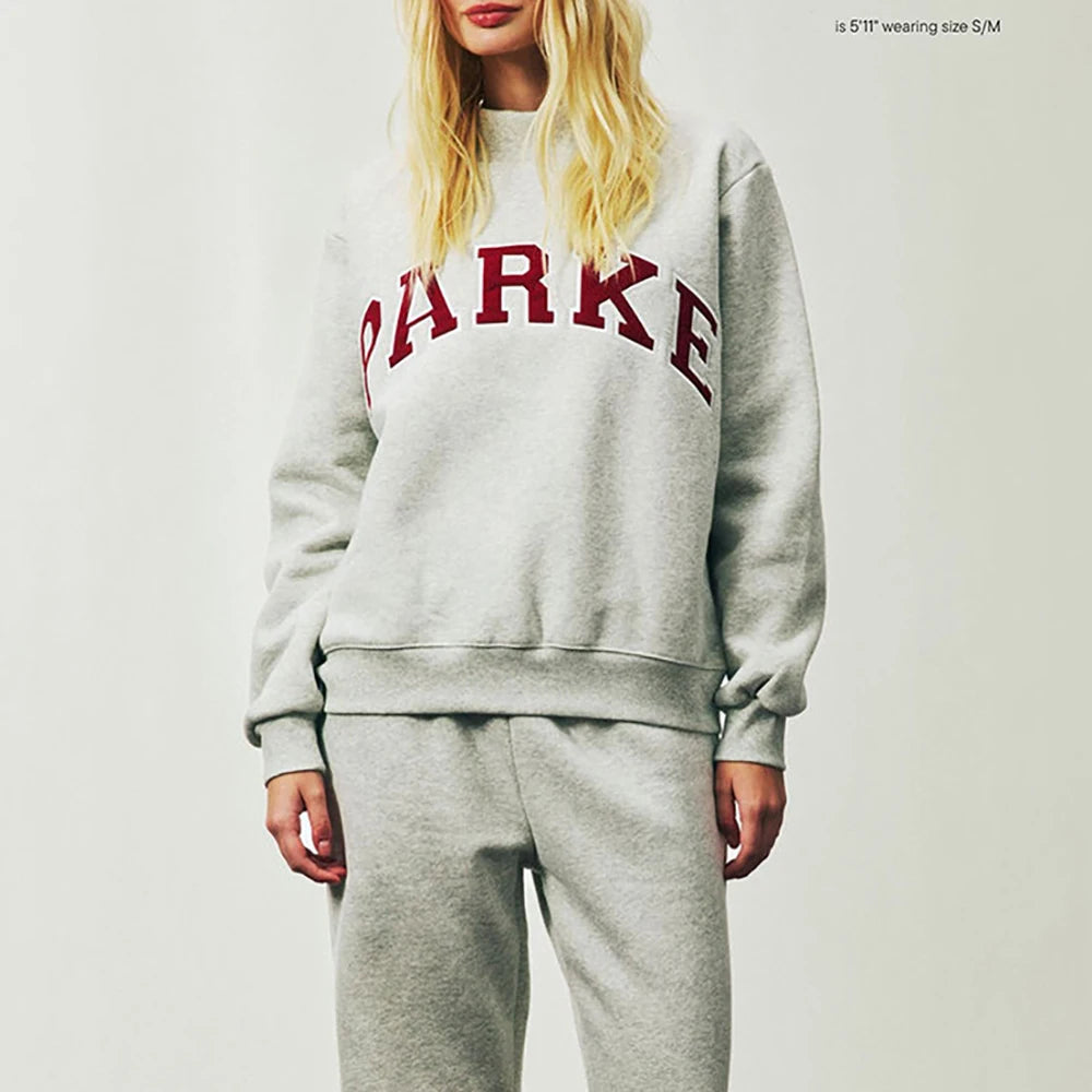 Rowan AAPK-Y019 Women O-Neck Long Sleeve Female Pullover Letter Embroidery Sweatshirts Vintage Casual Sports Lady Top 2026 - ATFH