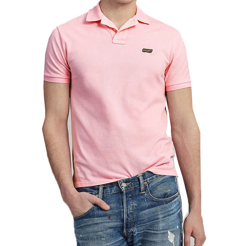 Top Quality  New Solid Color Mens Polos Shirts 100% Cotton Short Sleeve Casual Polos Hommes Fashion Summer Lapel Male tops