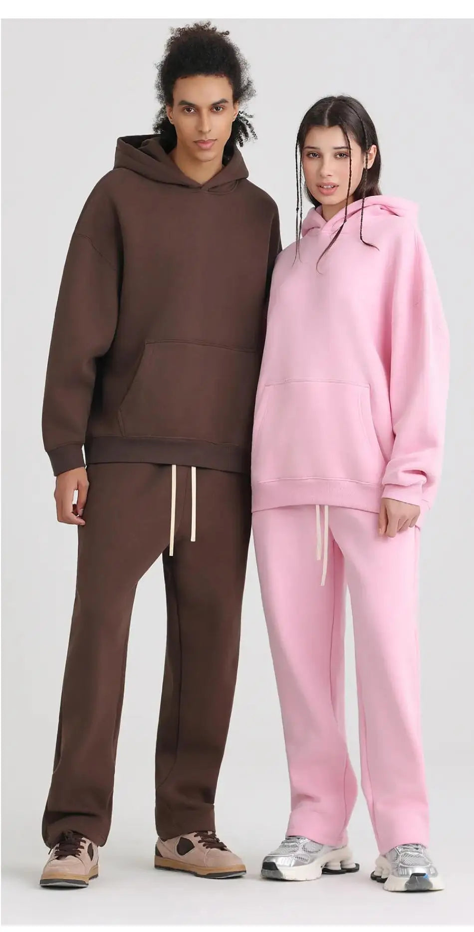 01 400GSM Hoodies Basic Fleece 20+ Colors Men Women Long Sleeve Oversized Hooded  Wholesale Sportswear Soft Unisex Jogging - ATFH