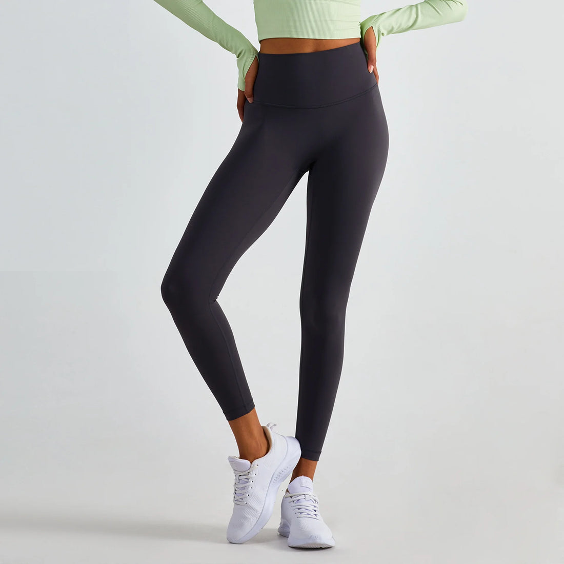 Solid Color High Waist Yoga Legging Athletic soft Women Sport Pant Tight Butter Gym Comprehensive Training Jog Back Waist Pocket - ATFH