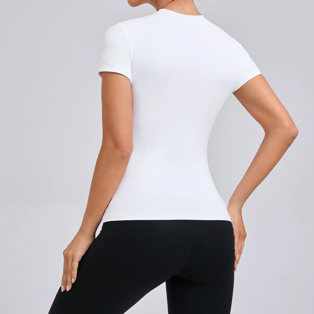 Women Top Yoga Shirts Quick Dry Running Tops Tights Push Up Workout Gym Clothes Short Sleeve Fitness Sports T-Shirts - ATFH