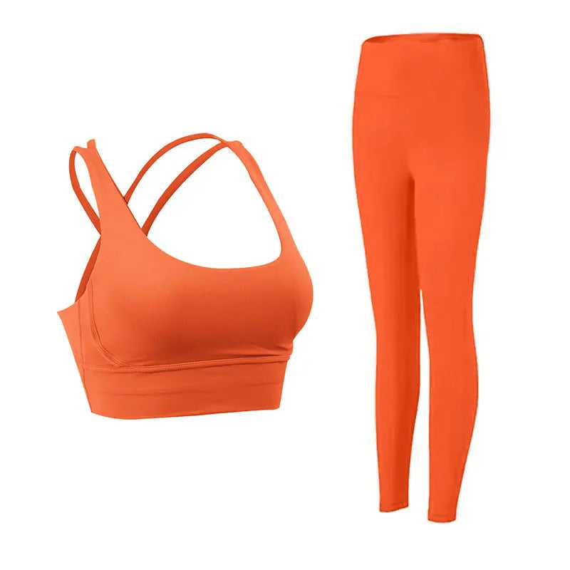 2 Piece Yoga Clothes Women's Tracksuit Athletic Wear Pilates Fitness Suit Gym Workout Push Up Clothes Sports Bra Leggings Suit - ATFH