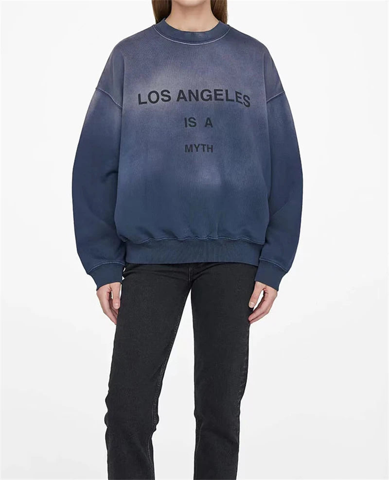 New North America Style Women Sweatshirt Paris Round Neck long Sleeve Spring Autumn Sweatshirt Female New 100% Cotton Women Tops - ATFH