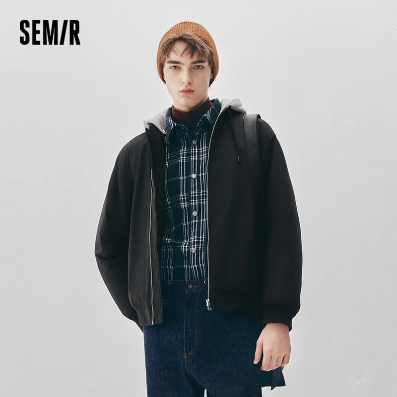 Semir Men Down Jacket Waterproof Windproof Stain Resistant 90 Percent Down Fill Layered Look Bomber Style 2026 Winter