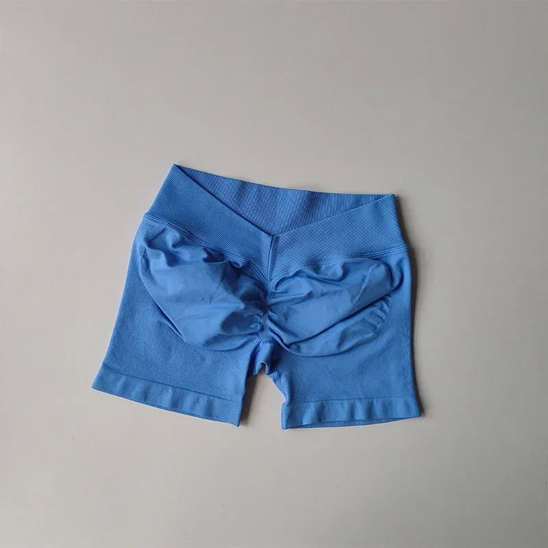 High-Waisted Peach Butt-Lifting Fitness Gym Sports Shorts for Women Tight-Fitting Belly-Control Outdoor Running Training Yoga