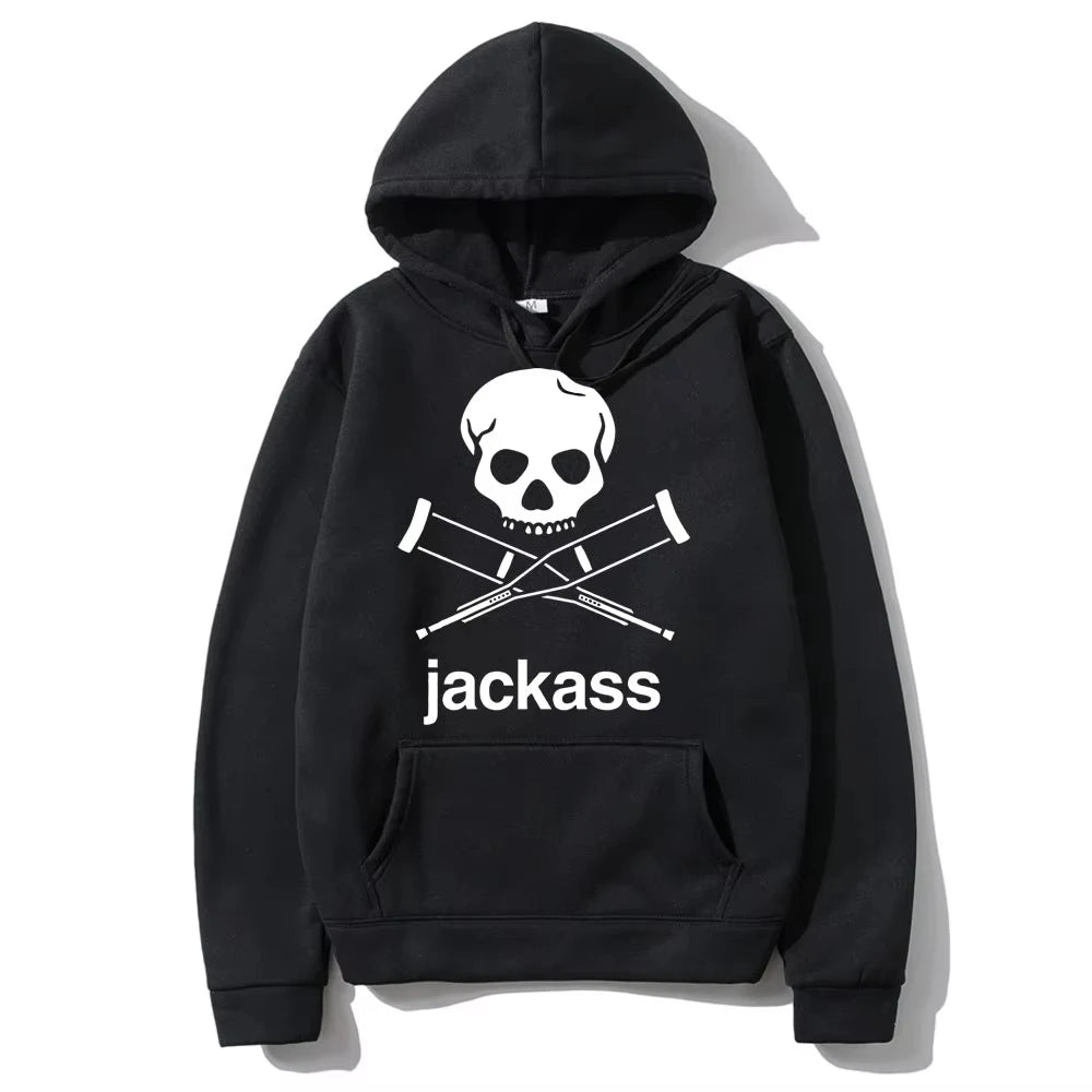 Autumn and Winter New Jackass Hoodie Men's and Women's Pattern Logo Casual Streetwear Retro Slow Running Casual Sports Shirt