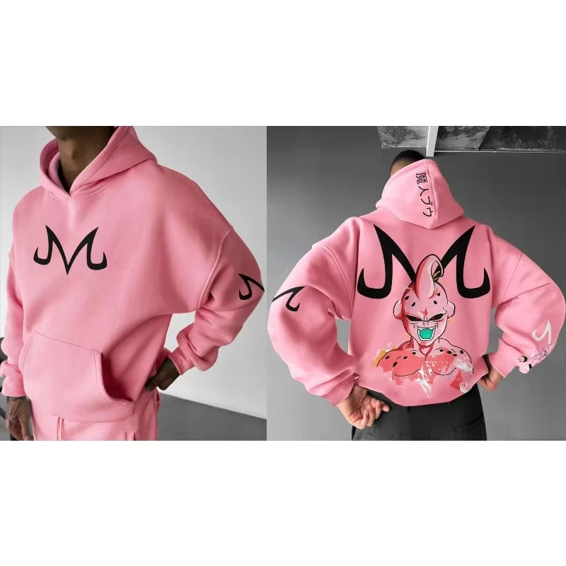 Dragon Ball Men's Hoodie Sweater Majin Buu Japanese Anime Spring Autumn Boys Children's Long-sleeved Parent-child Outfit - ATFH