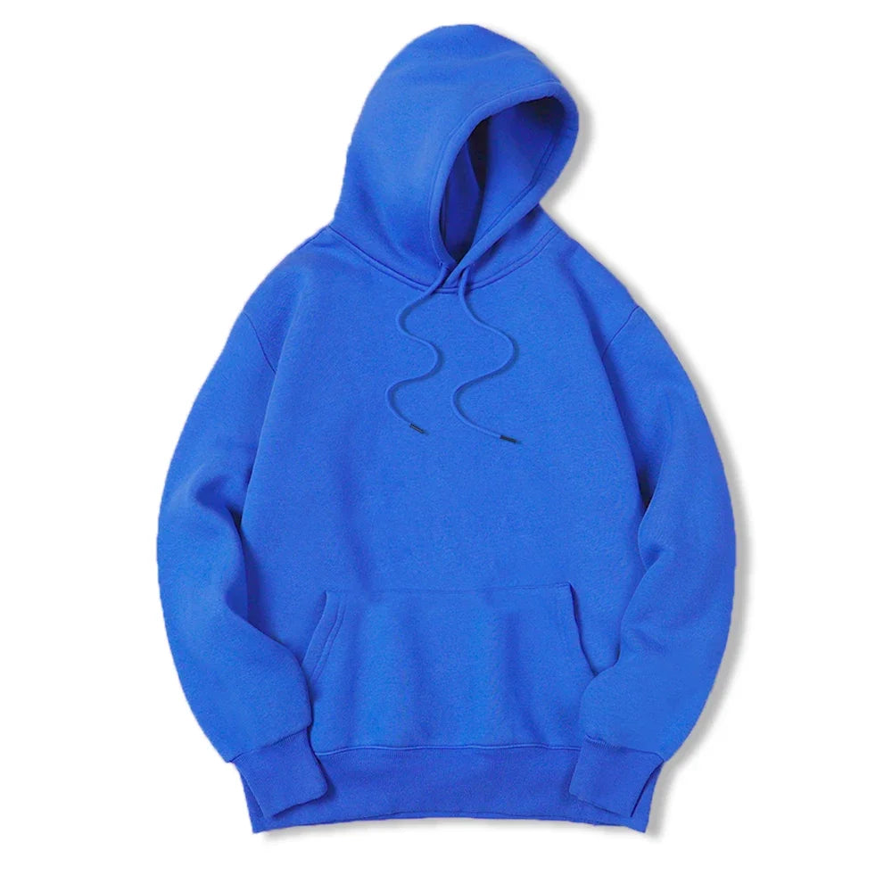 2025 Men's Solid Color Hooded Sweaters Men's Warm Wool Sweater Fashionable Street Clothing Loose  Breathable Jersey Brand Hooded - ATFH