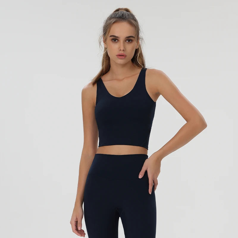 Women Yoga Vest Workout Pilates Activewear Tops Running Gym Pretty Workout Clothes Sports Bras Active Wear Female Camisole Bra - ATFH
