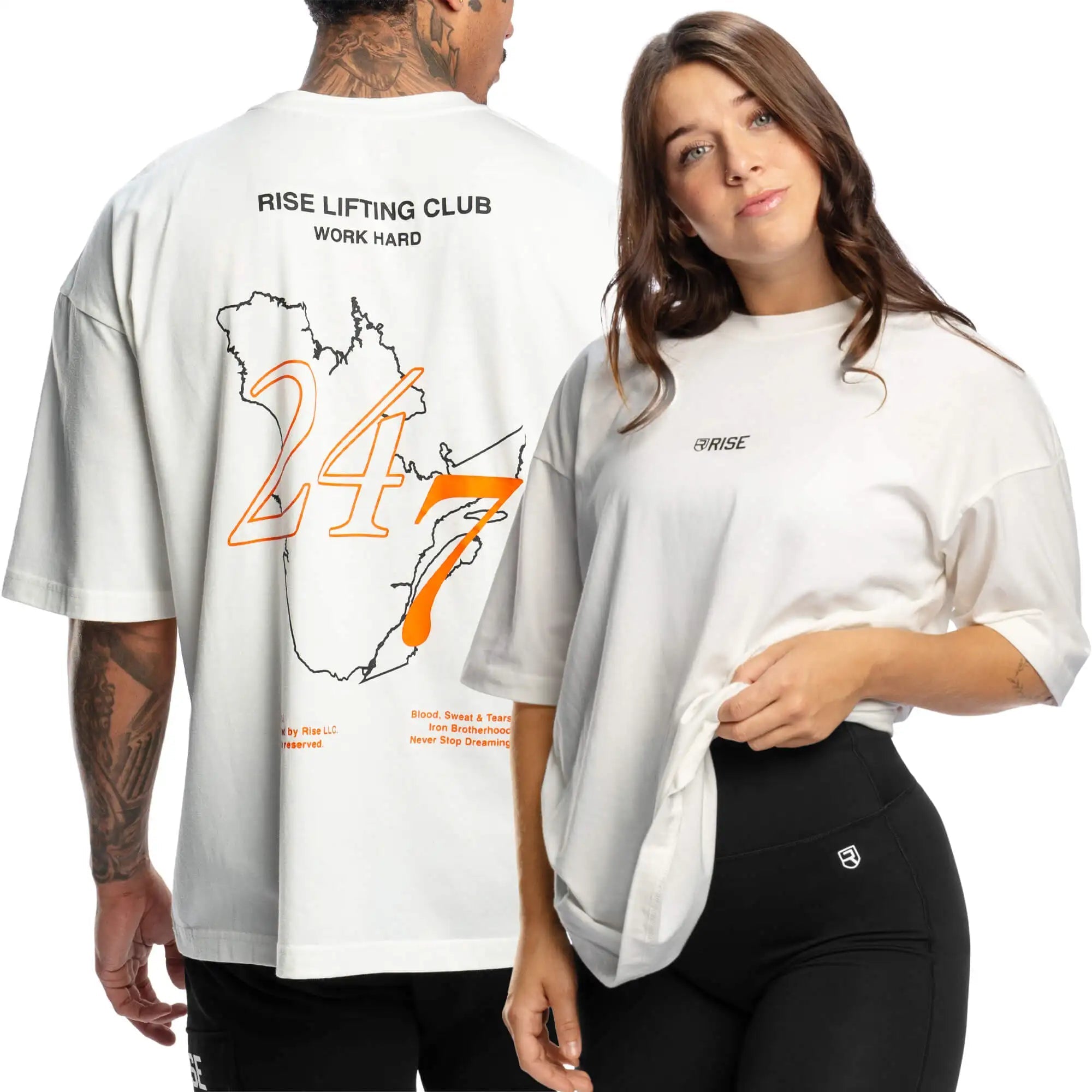 24_7 White Fitness Training Casual T-Shirt Men's and Women's Luxury Brand Top ATFH