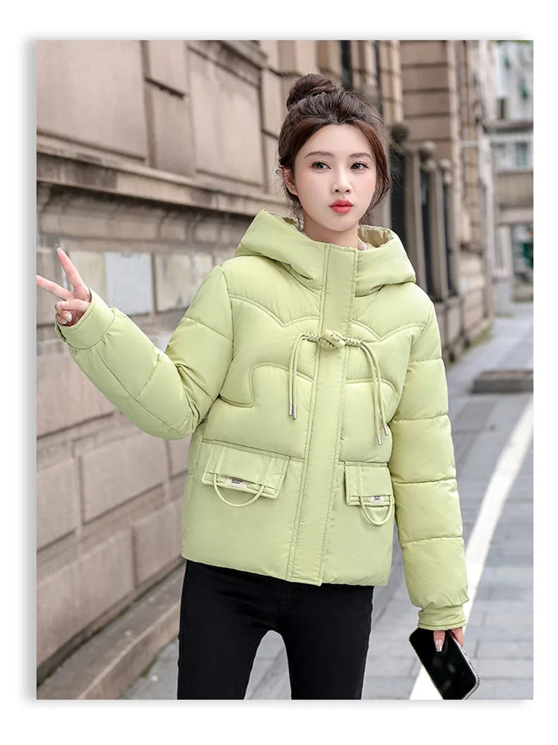 Winter Jacket Women Parkas 2025 New Korean Down Cotton Short Jackets Coat Female Casual Tops All-match Parka Ladies Outerwear ATFH