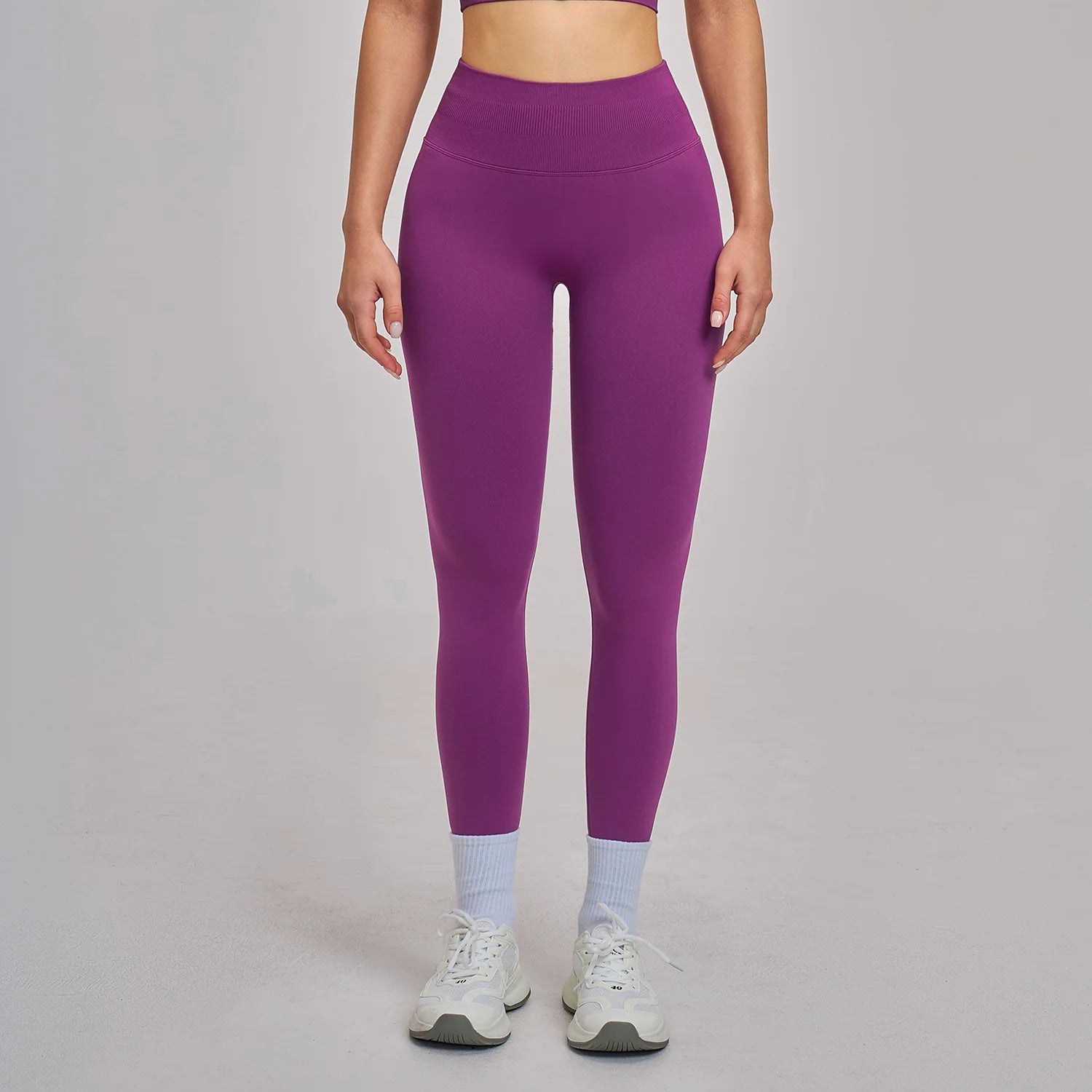 Customized LOGO women's peach buttocks seamless belly tight yoga pants running sports quick-drying fitness trousers - ATFH