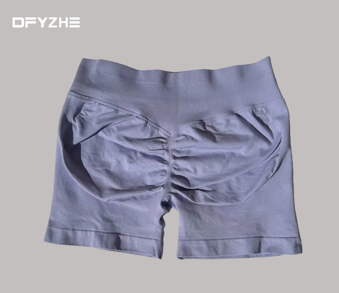 DFYZHE Impact Shorts 4.5-inch Women's Fitness Exercise Bike Shorts with Low Rib Belt Fitness Tight corset Hip Yoga Seamless Tigh Tahsi Fashion House