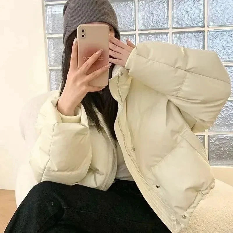 Women's Winter Oversize Jacket New Down Cotton Padded Coat Female Loose Casual Overcoat Female Fashion Short Parkas ATFH