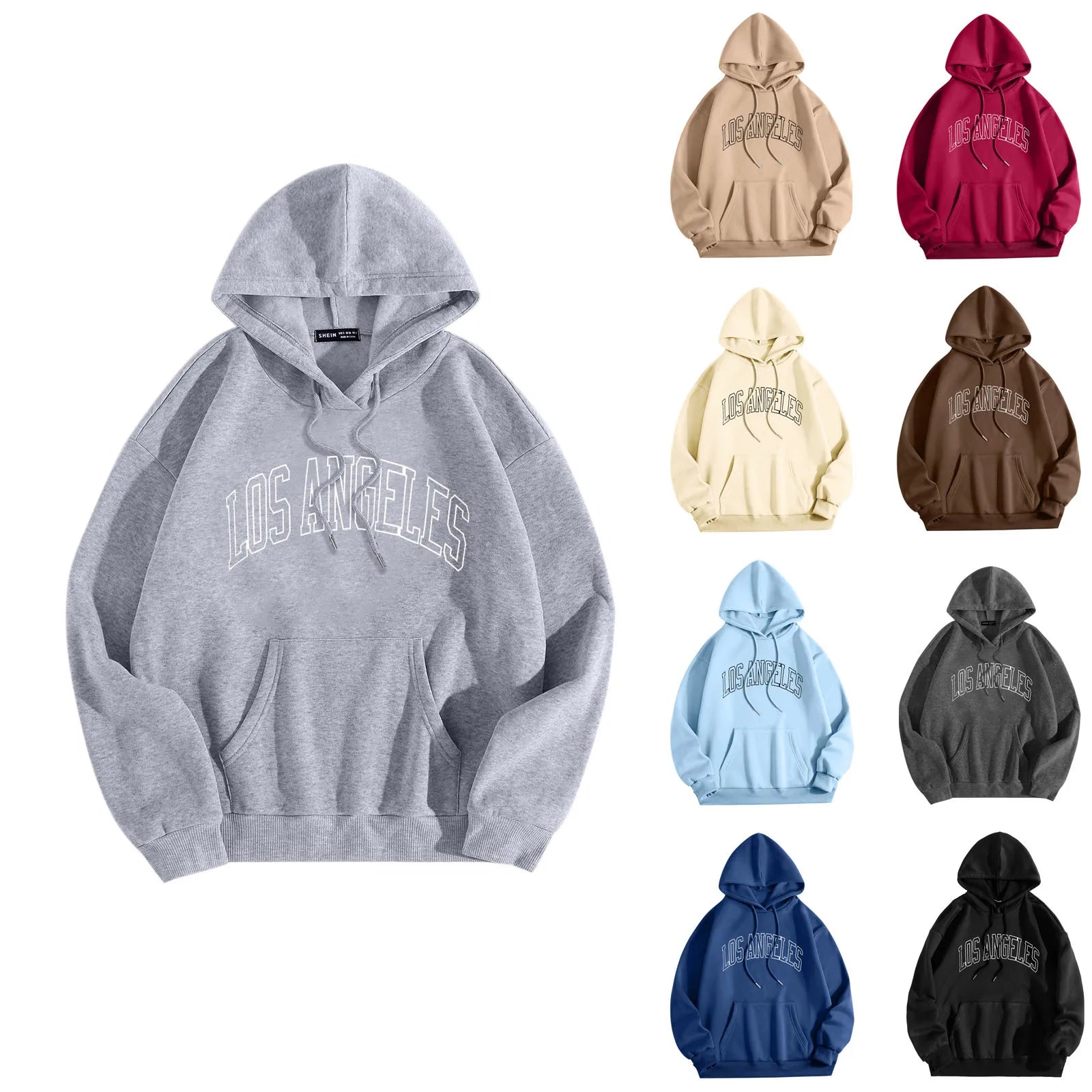 Letter Graphic Print Casual Hoodie Casual Mens' Pullover Long-Sleeve Sporty Hooded Sweatshirt Male Outdoor Loose-Fit Hoodies Top - ATFH